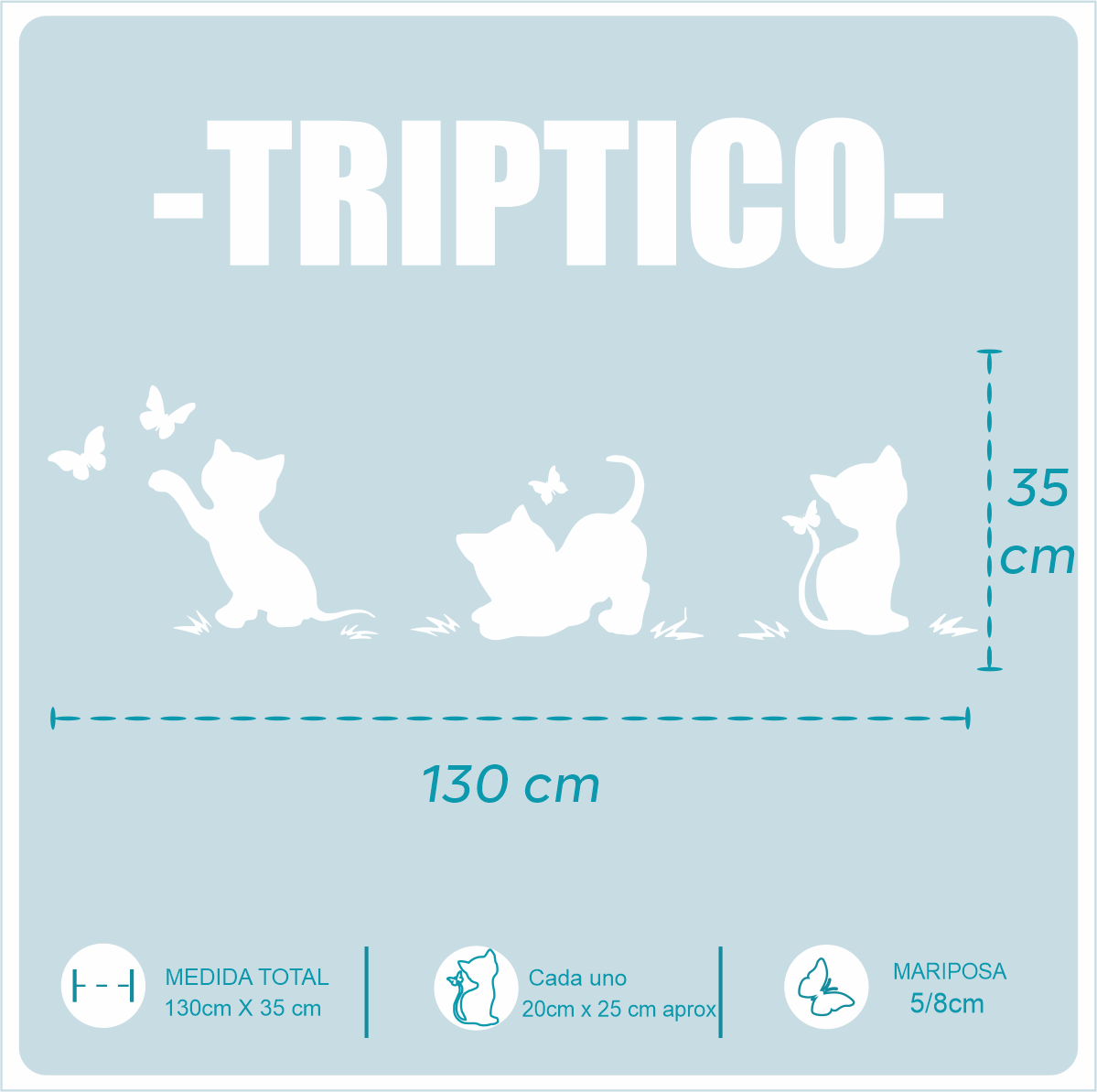 Tríptico Gatitos en el Jardín