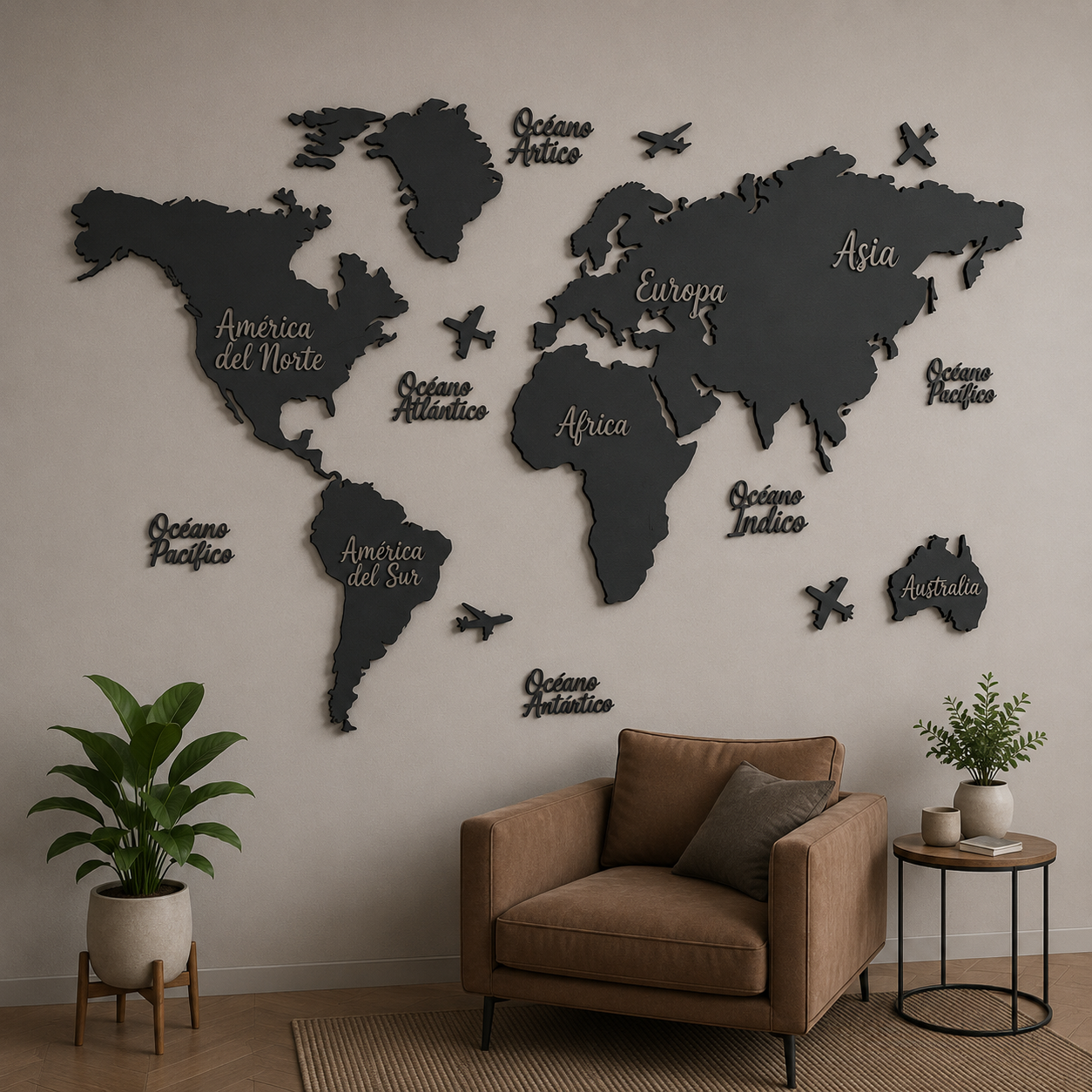 Mapa con nombre de los continentes 1