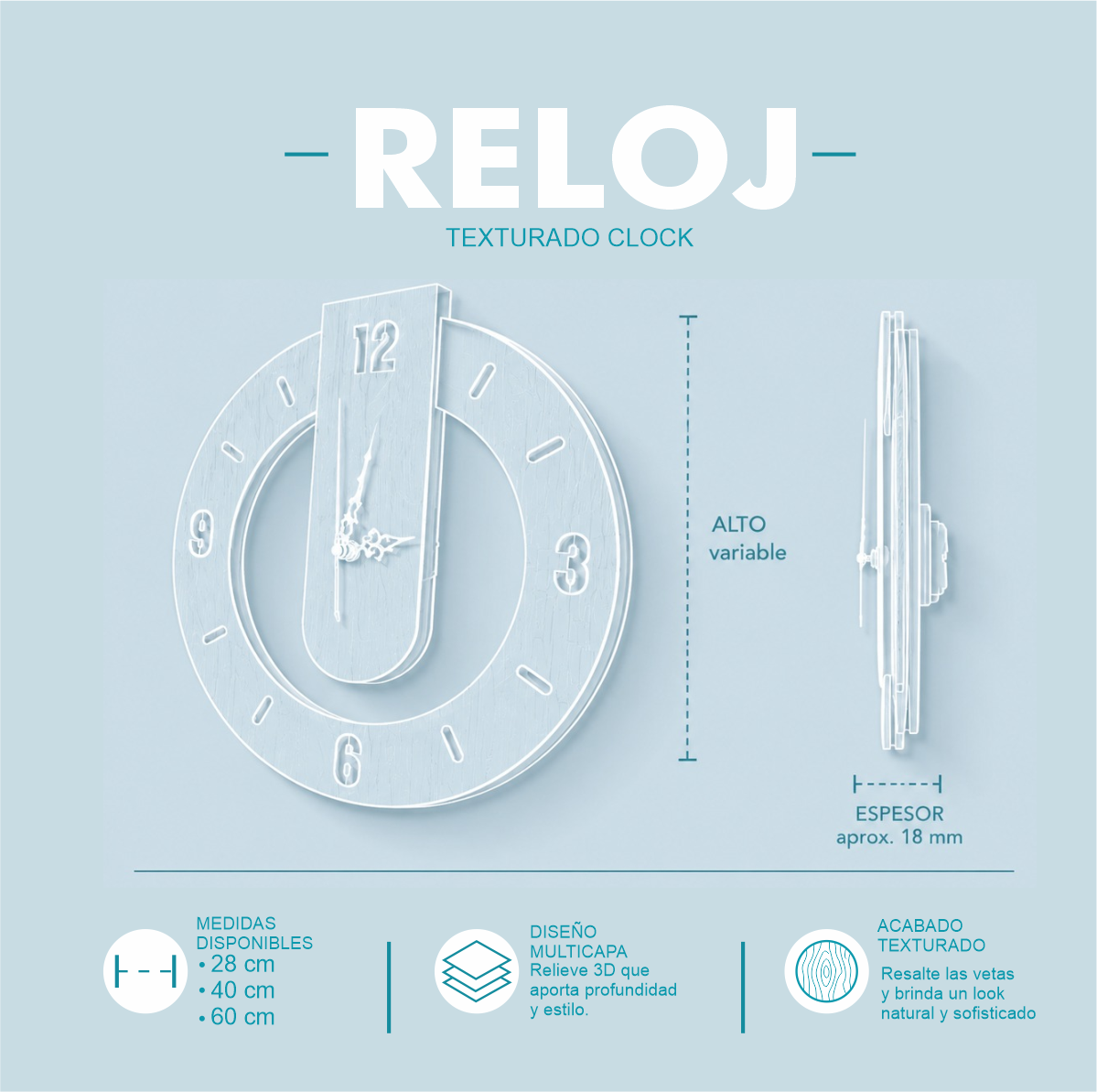 Reloj 3D – Texturado Clock