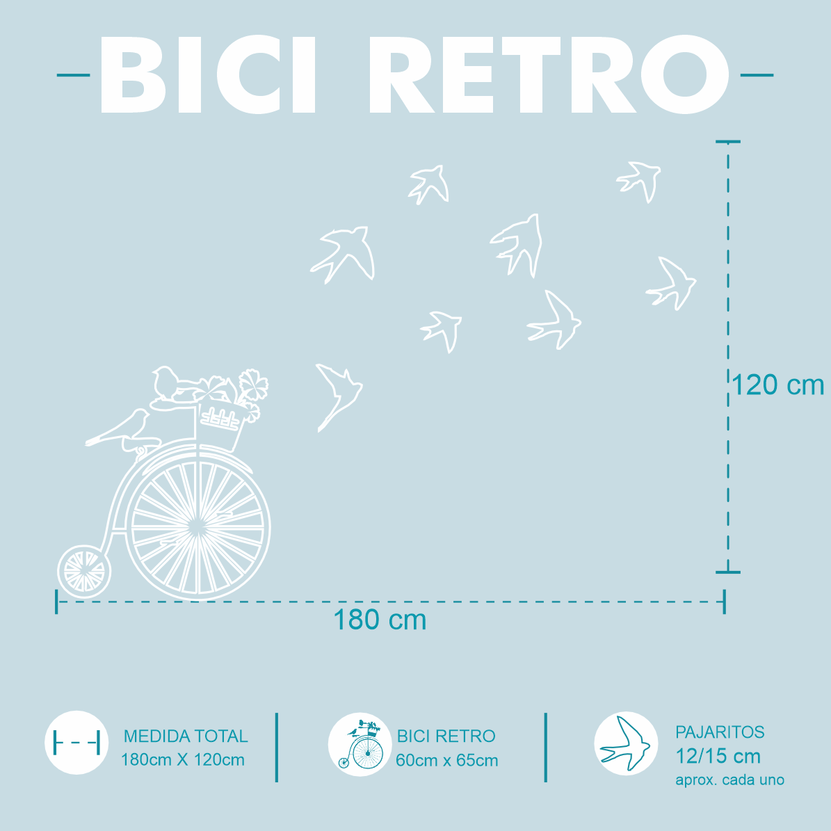 Bici Retro con Pajaritos XXL