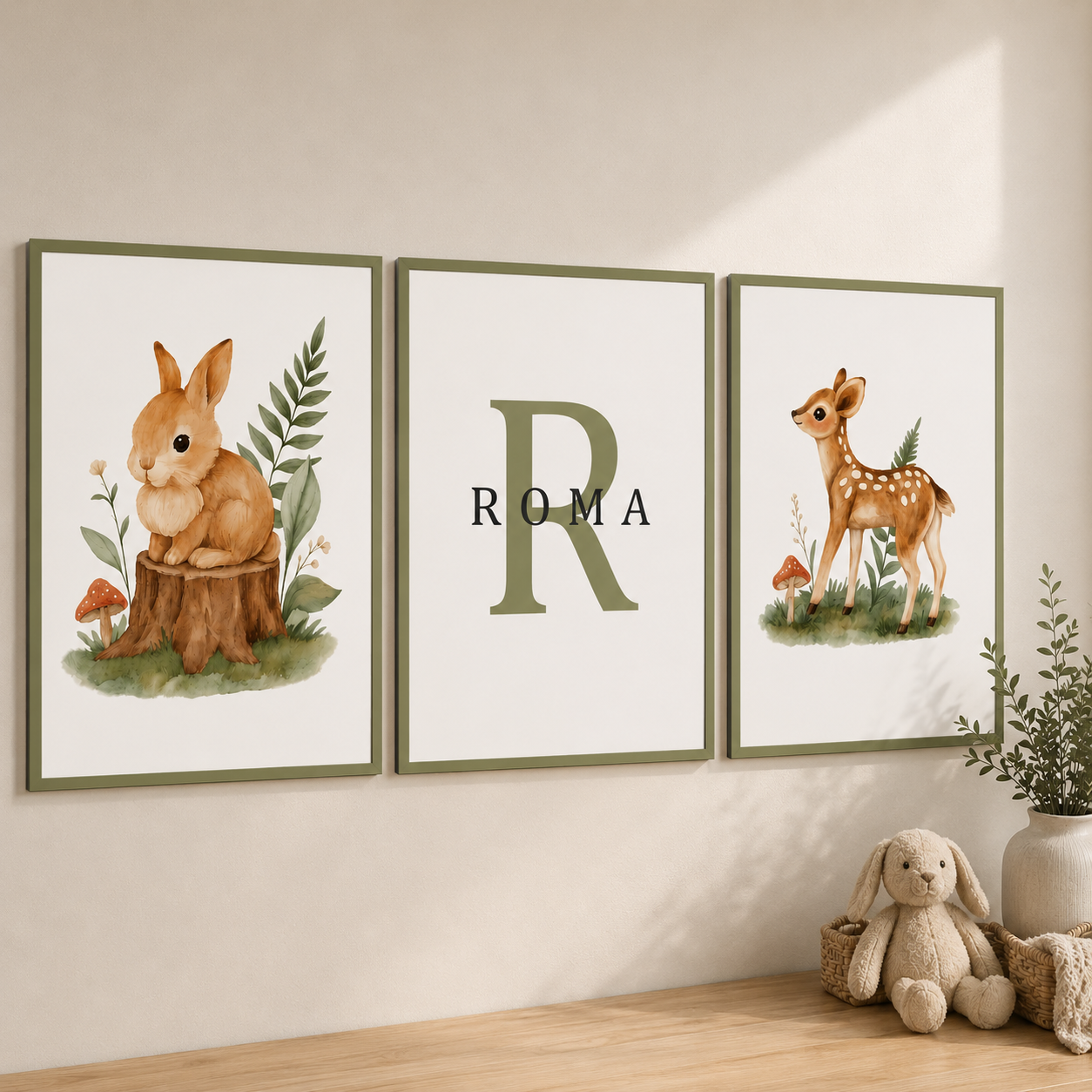 Set Infantil Personalizado Ciervo y Conejo