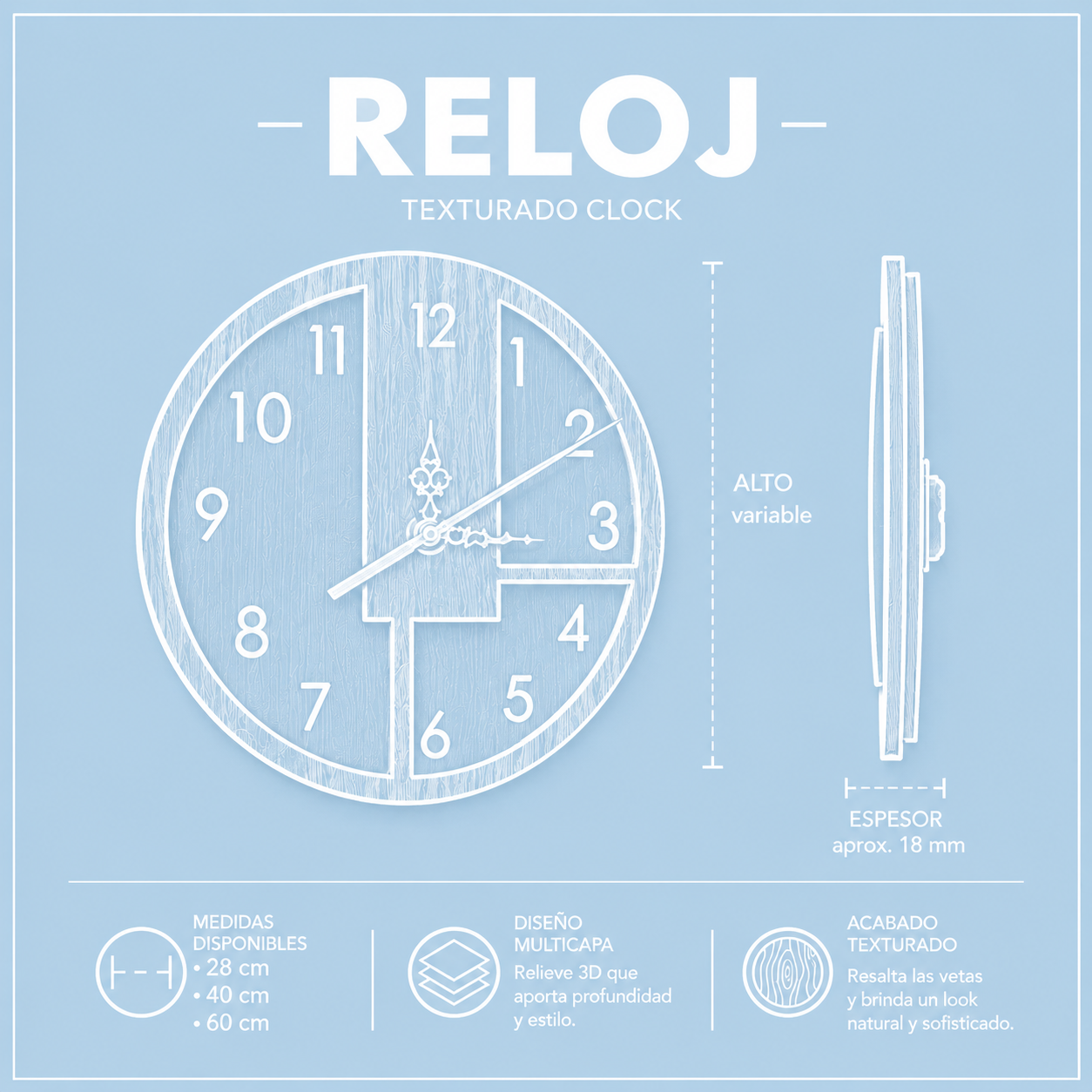 Reloj 3D – Texturado Kairos
