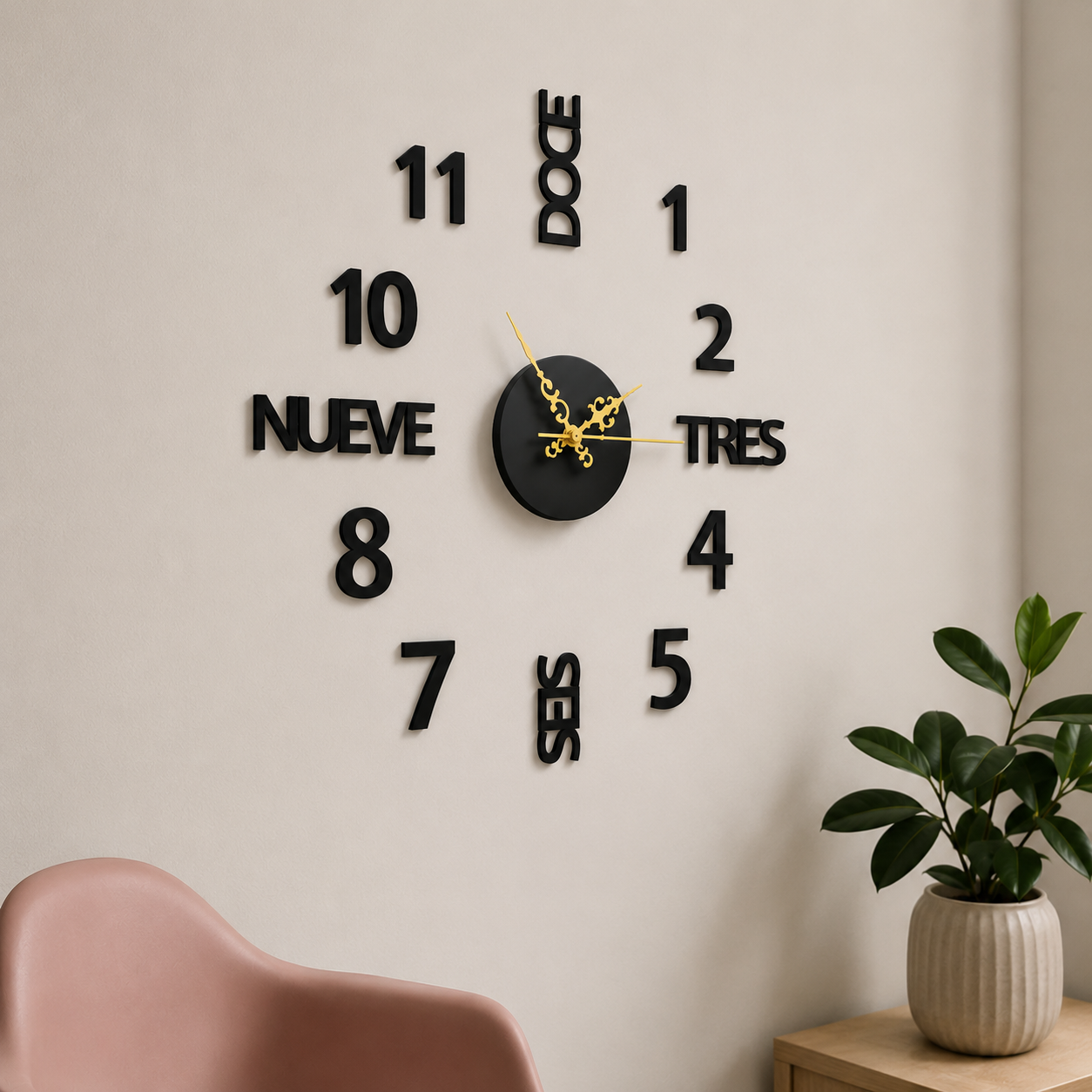 Reloj de Pared con Letras