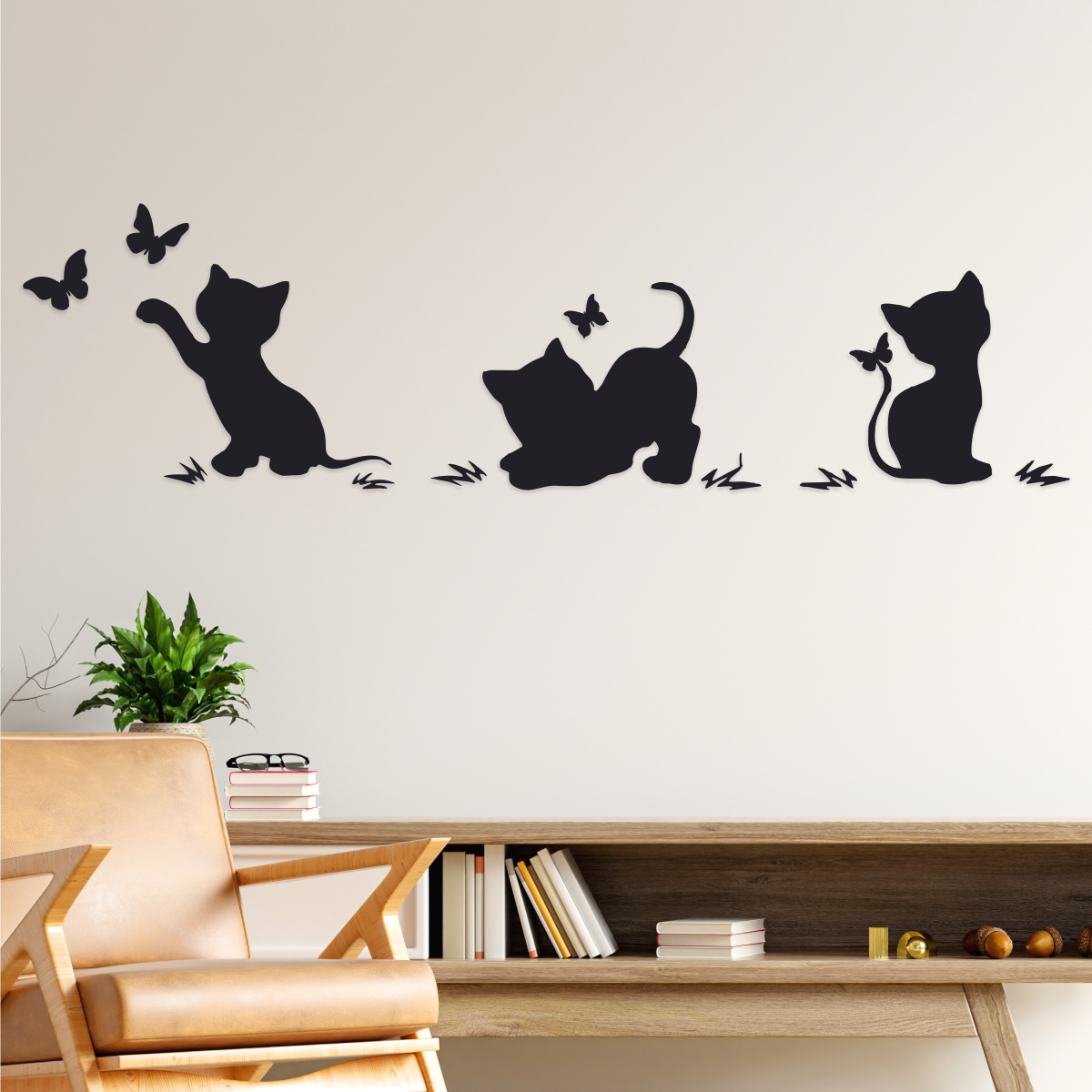 Tríptico Gatitos en el Jardín