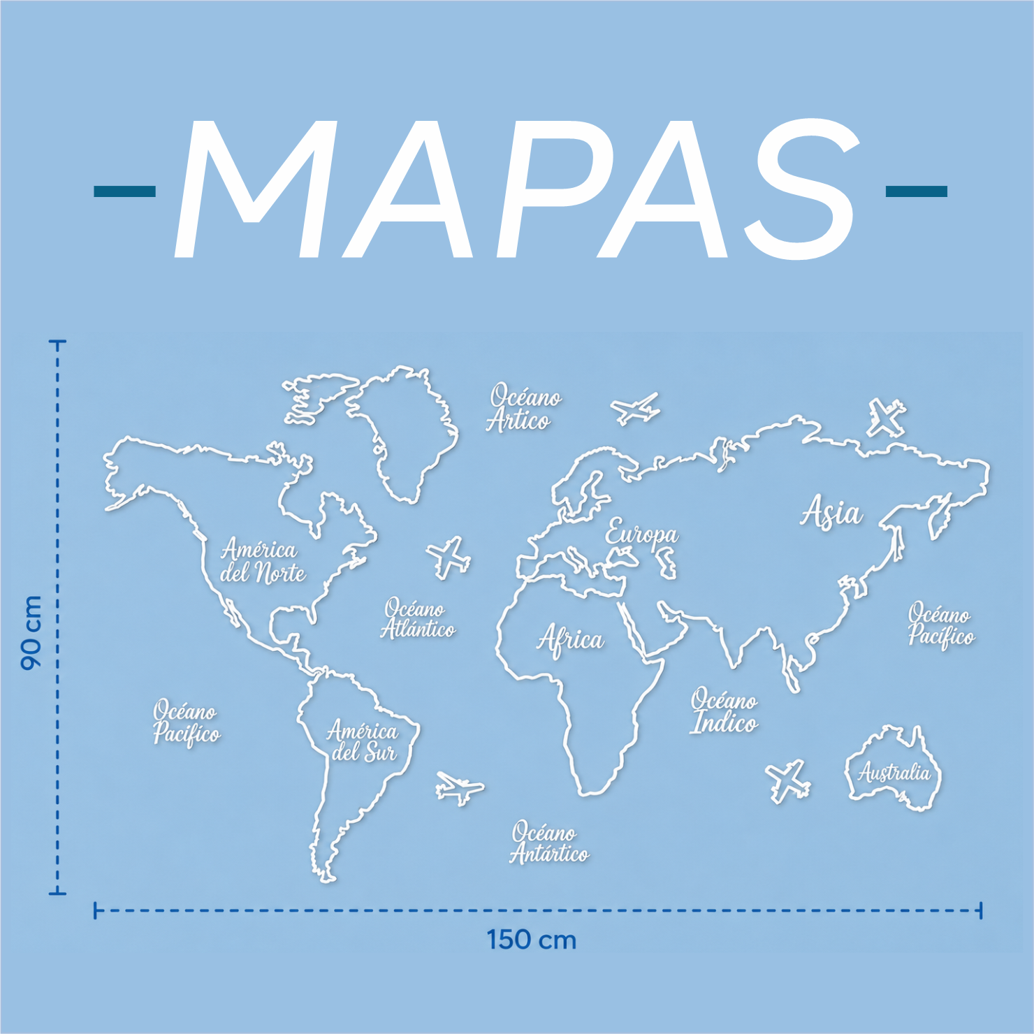 Mapa con nombre de los continentes 2