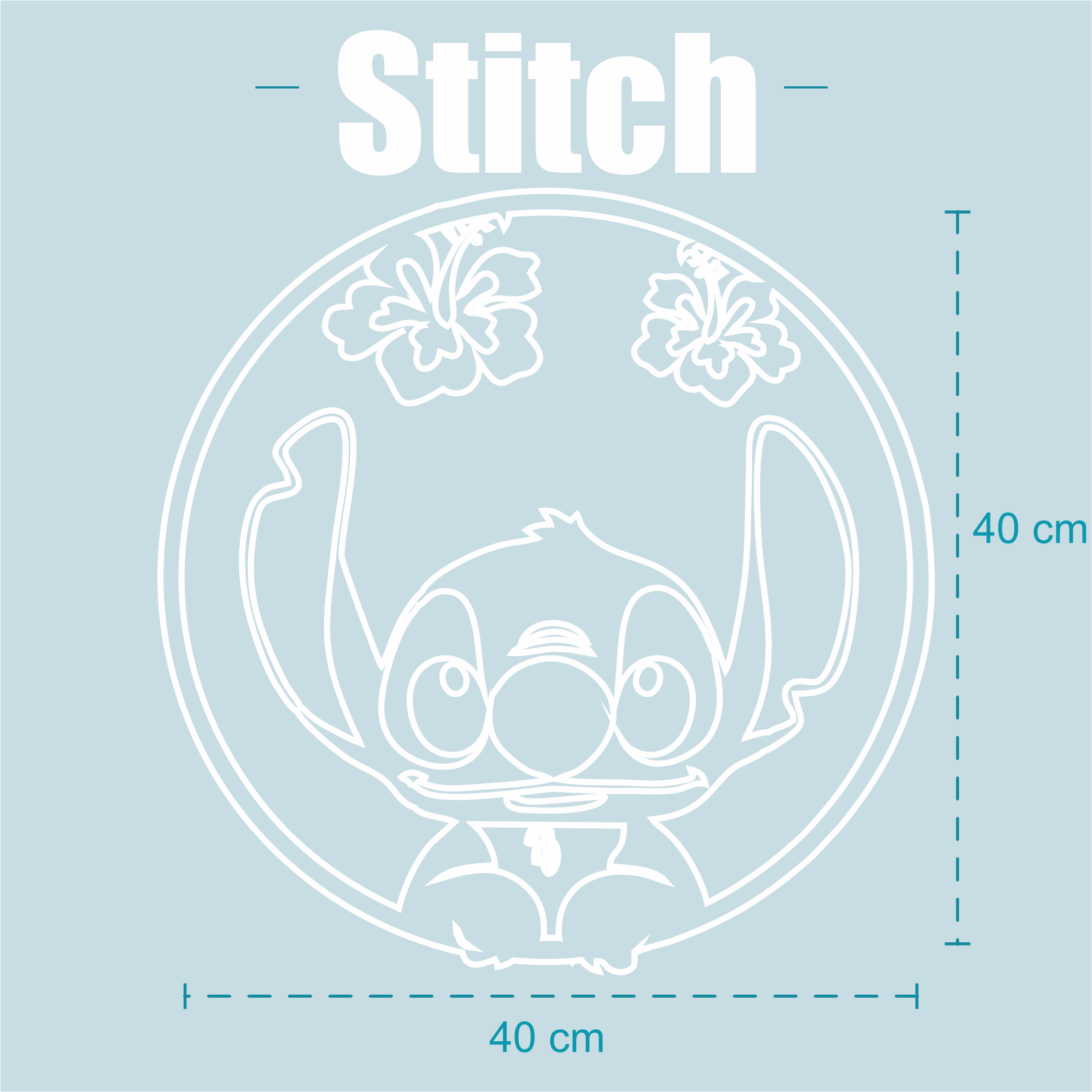 Cuadro Calado Stitch con Flores