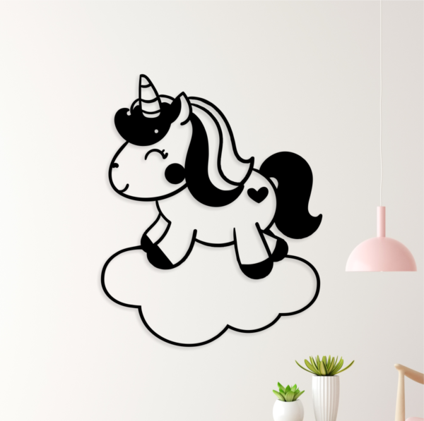 cuadro calado unicornio en la nube