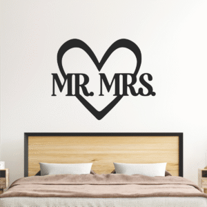 cuadro corazon pareja casados mr mrs