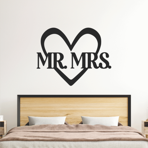 cuadro corazon pareja casados mr mrs