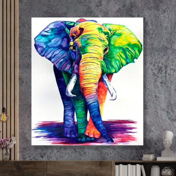 cuadro elefante colorido