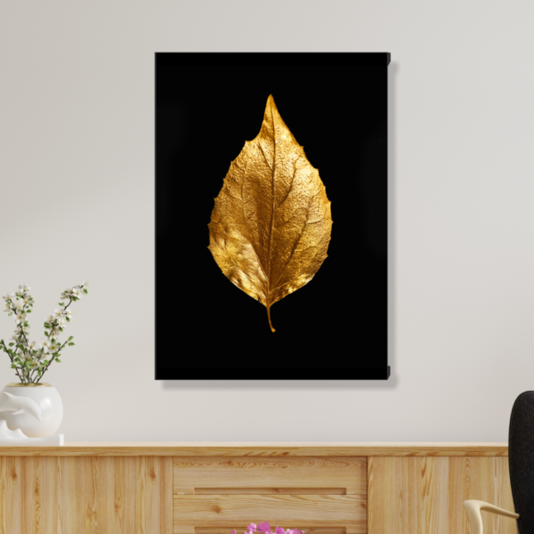 cuadro hojas doradas impreso