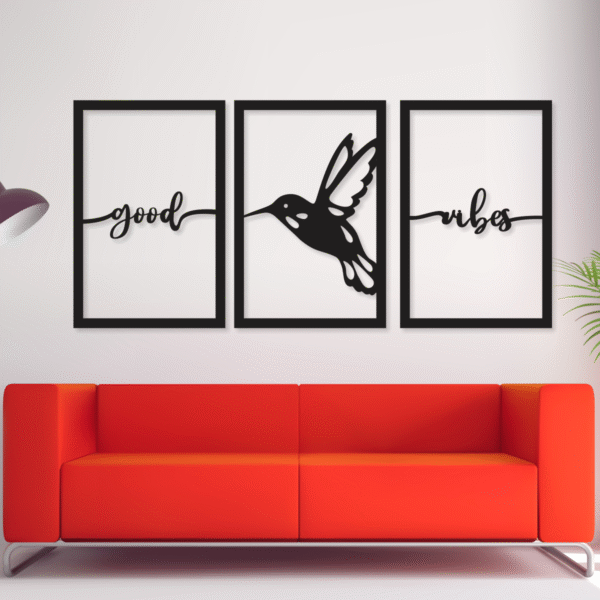 cuadro colibri good vibes