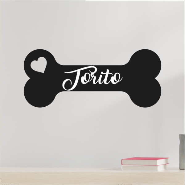 Placa de madera con nombre para tu mascota