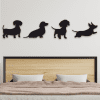 cuadros de poses de perro salchica 150 x 30 cm