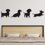 cuadros de poses de perro salchica 150 x 30 cm