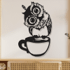 cuadro de buho en taza 35 x 53 cm