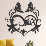 cuadro de corazon con mariposas 60 x 60 cm