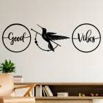 cuadros de colibri y good vibes 140 x 40
