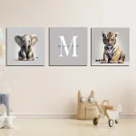 cuadros set animalitos con nombre personalizado