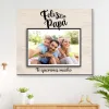 cuadro de feliz dia papa con fondo de madera beige