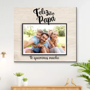 FELIZ DIA PAPA - FONDO MADERA BEIGE