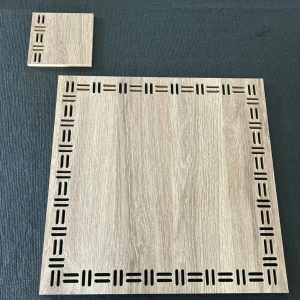 set cuadrados de madera de 4 platos de sitio