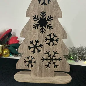 arbol de madera de copos de nieve