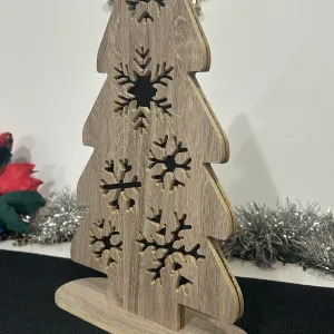 arbol de madera de copos de nieve