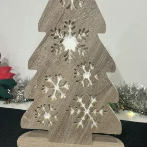 arbol de madera de copos de nieve