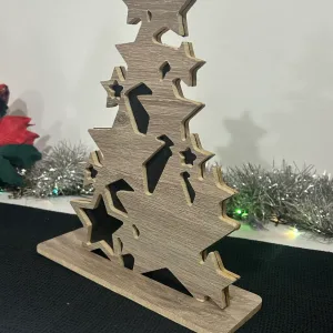arbor de estrellas de madera