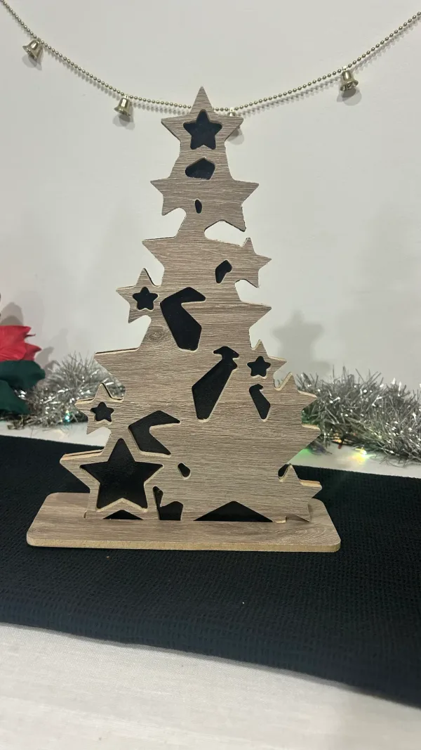 arbol de estrellas de madera
