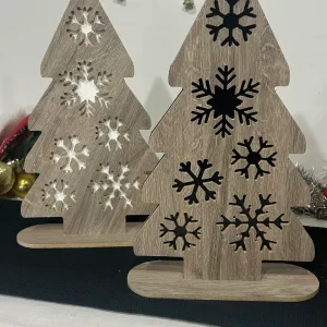 arbol de madera de copos de nieve