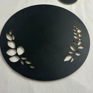 platos de madera de set de 4 platos de sitio color oscuro