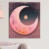 cuadro de luna rosada 35 x 40