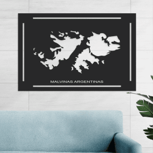 cuadro de malvinas argentinas fondo negro con letras blancas60 x 40
