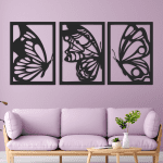 cuadros de mariposas x 3 130 x 60 cm