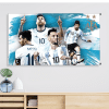 cuadro de messi campeon 35 x 70 cm