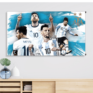 cuadro de messi campeon 35 x 70 cm