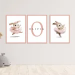 set de conejitos con nombre personalizado