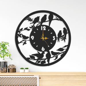Pajaros + reloj (60cm x 60cm)