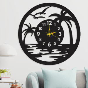 Palmeras con reloj  (60cm x 60cm)