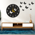 cuadro de reloj con mariposas volando 120 x 45 cm
