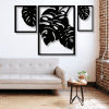cuadro triptico de hojas 110 x 70 cm