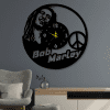 cuadro de bob marley + reloj 60 x 60 cm