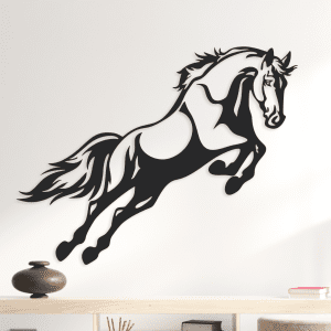 cuadr de caballo saltando 60 x 45 cm