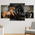 Caballos peleando (80cm x 40cm)