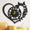 cuadro de corazon de mariposas + reloj 65 x 60 cm