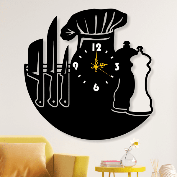 cuadro de cocina con reloj
