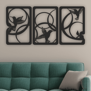 cuadros de colibri con circulos