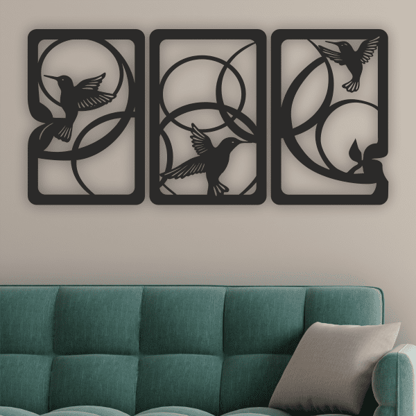 cuadros de colibri con circulos